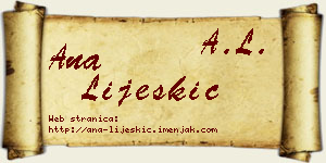 Ana Lijeskić vizit kartica
